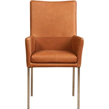 Leren eetkamerstoel Royal - Rancho Cognac (cognac) - Poten, Ophalen of Verzenden, Nieuw, Leer, Modern