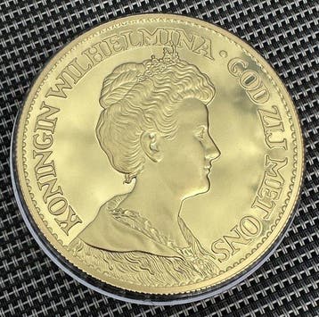 Nederland. Gouden tientje 1912 Wilhelmina Crown Size Herslag