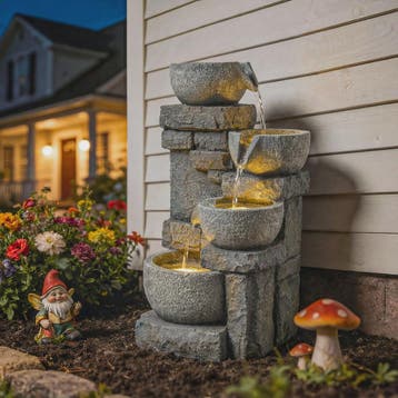 Outsunny Waterval Fontein met LED Verlichting en Verstelbare, Verzenden, Nieuw