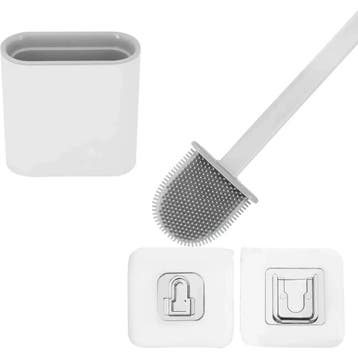 Ruhhy Siliconen toiletborstel wit grijs met geventileerde..., Ophalen of Verzenden, Nieuw