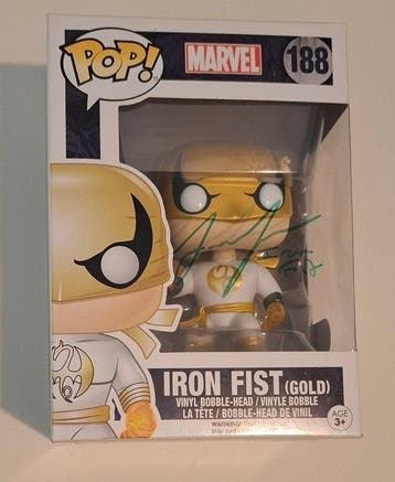 Funko - Funko Pop - Marvel - Iron Fist (Gold) #188 Signed by