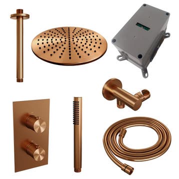 Brauer Copper Carving Thermostatische Regendoucheset Inbouw, Ophalen of Verzenden, Nieuw