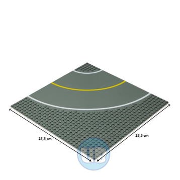 City wegenplaat bocht met gele belijning - 25,5 x 25,5 cm, Verzenden, Nieuw