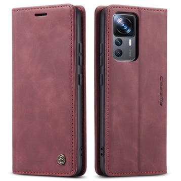 CaseMe book case leer - Xiaomi 12T/12T Pro - rood, Verzenden, Nieuw