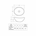 Keramische Opbouw Waskom Scale Ovaal 39X32X17.5 Cm (3, Ophalen of Verzenden, Nieuw