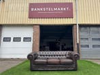 Bankstel CHESTERFIELD 3 zit bank bruin leer, Huis en Inrichting, Banken | Bankstellen, Zo goed als nieuw, Driepersoons, Leer, Design