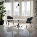 Eetkamerstoel Bedano, gestoffeerd, geweven stof, 150 kg - zw, Huis en Inrichting, Stoelen, Verzenden, Nieuw