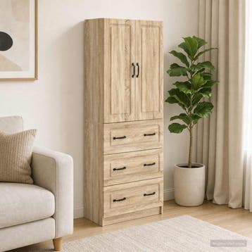 vidaXL Kastenset 2 st 66 x 34,5 x 87 cm Bewerkt hout Sonoma, Verzenden, Nieuw