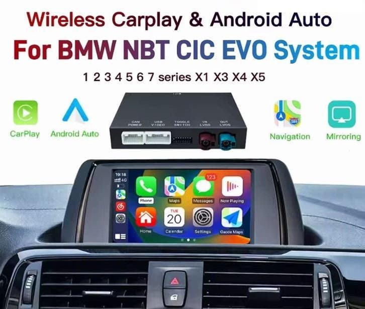 BMW NBT CIC EVO Apple Carplay Box Android Auto Camera, Auto diversen, Autonavigatie, Nieuw, Ophalen of Verzenden