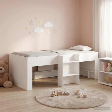 vidaXL Kinder Hoogslaper Wit 98.5 x 200 cm Bewerkt hout, Verzenden, Nieuw, Wit, Hout