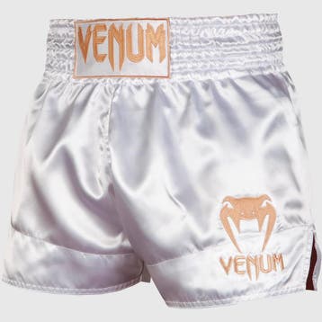 Venum Classic Muay Thai Kickboks Broekjes Wit Goud, Wit, Vechtsport, Nieuw, Ophalen of Verzenden
