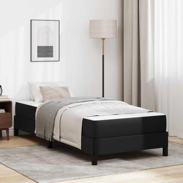 vidaXL Bedframe met matras Zwart 90 x 200 cm Stof, Verzenden, Nieuw, Zwart, Stof