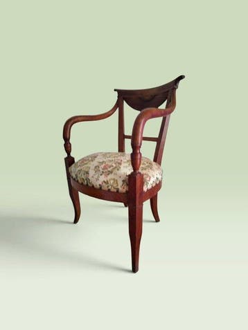 Fauteuil - walnotenhout - Notenhouten directiefauteuil
