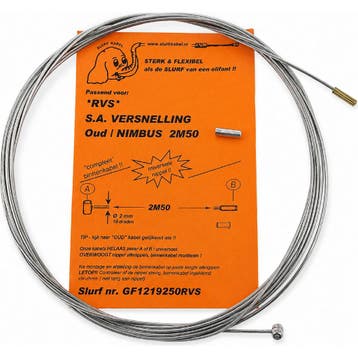 Slurf RVS versnellingkabel - 250 cm - Geschikt voor Sturm..., Ophalen of Verzenden, Nieuw, Overige typen
