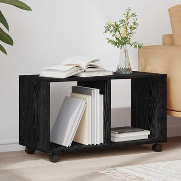 vidaXL Bijzettafel Zwart Eiken 72 x 33 x 42,5 cm Bewerkt, Huis en Inrichting, Verzenden, Nieuw, Hout