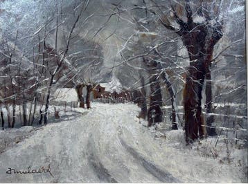 J. Mulders (XX) - Winter Landscape with Farmhouse