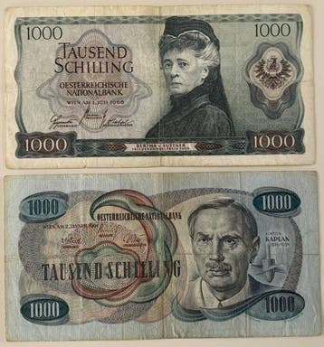 Oostenrijk. - 2 x 1000 Schilling 1961, 1966 - Pick 141, 147