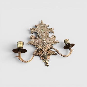 Wandkandelaar - Verguld brons - Bronzen kaarsenapplique, Antiek en Kunst