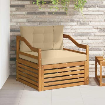 vidaXL Tuinbank Natuurlijk en Beige, Verzenden, Nieuw