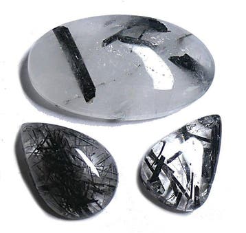 Partij - kwarts toermalijn - 100% natuurzuiver Cabochon-, Verzamelen, Mineralen en Fossielen