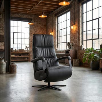 Leren elektrisch relaxfauteuil Core - Toledo Nero (zwart) -, Huis en Inrichting, Fauteuils, Bohemian, Industrieel, Modern, Scandinavisch