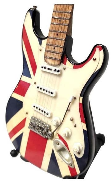 Miniatuur replica Fender gitaar - Liam Gallagher - Oasis, Verzamelen, Ophalen of Verzenden, Nieuw, Pop, Beeldje of Miniatuur