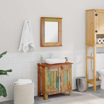 vidaXL Badkamerset met kast en spiegel massief gerecycled, Verzenden, Nieuw, Overige typen