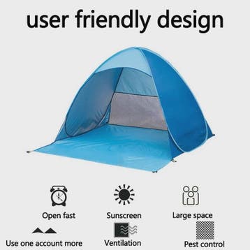 Automatische Pop-Up Strandtent UPF50+ - Snel Opzetbaar Zonne, Caravans en Kamperen, Verzenden, Nieuw