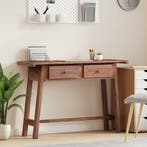 vidaXL Bureau met lade Bruin 110 x 30 x 79 cm Massief, Verzenden, Nieuw, Overige houtsoorten, Minder dan 50 cm