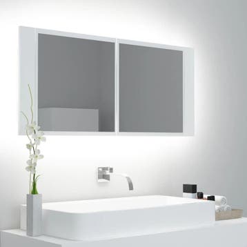 Badkamerkast met LED & RGB - 51% korting - Retoertje, Spiegelkast, 100 tot 150 cm, Ophalen of Verzenden, Zo goed als nieuw