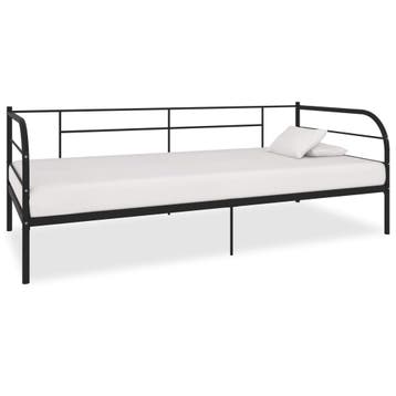 vidaXL Bedbank metaal zwart 90x200 cm, Huis en Inrichting, 90 cm, Eenpersoons, Verzenden, Zwart