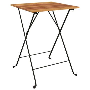 Balkontafel inklapbaar | Teakhout Staal | Laatste Stuk!, 50 tot 100 cm, Vierkant, Tot twee personen, Zo goed als nieuw