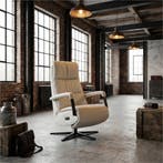 Leren relaxfauteuil met hartbalans Core - Toledo Nebbia, Huis en Inrichting, Fauteuils, Bohemian, Industrieel, Modern, Scandinavisch