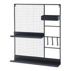 [en.casa] Wandrek Westre metaal 70x60x11 cm zwart, Verzenden, Nieuw in verpakking