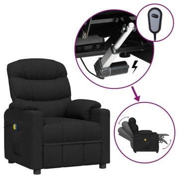 vidaXL Massagestoel elektrisch stof zwart, Verzenden, Nieuw