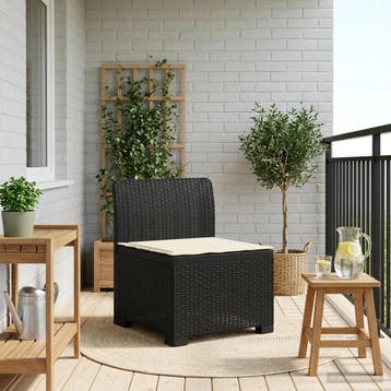 vidaXL Eénpersoons Tuinbank met Kussen Rattan Look PP, Verzenden, Nieuw