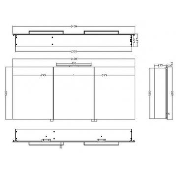 Spiegelkast Met Led Verlichting 140X60 Aluminium, Ophalen of Verzenden, Nieuw