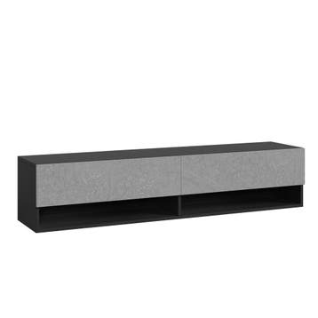TV meubel Halmstad zwevend tv lowboard 140x31x30 cm zwart en, Huis en Inrichting, Verzenden, Nieuw