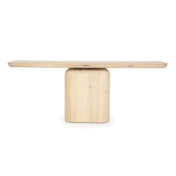 Bijzettafel Leon - 200cm - Naturel - 96206 - bijzettafels, Huis en Inrichting, Nieuw, Overige materialen