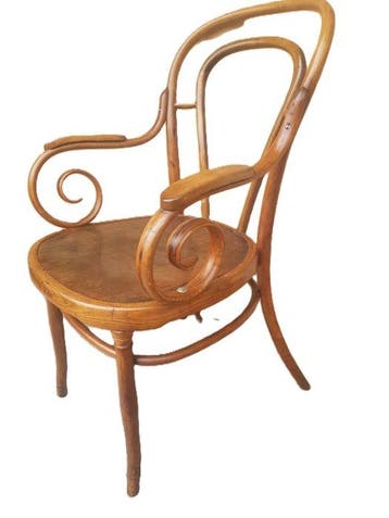 Julius Furfang - Stoel - Beuken - Art Nouveau gebogen stoel,, Antiek en Kunst