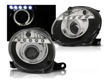 LED koplamp units, geschikt voor FIAT 500 – Black, Auto-onderdelen, Verzenden, Nieuw, Fiat