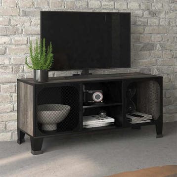 vidaXL Tv-meubel 105x36x47 cm metaal en MDF grijs, Minder dan 50 cm, Verzenden, Nieuw, Minder dan 100 cm