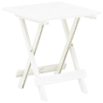 vidaXL Tuintafel inklapbaar 45x43x50 cm kunststof wit, Verzenden, Nieuw, Kunststof