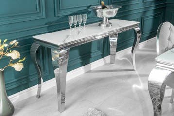Elegante consoletafel MODERN BAROQUE 145cm met glazen blad, Ophalen of Verzenden, Nieuw