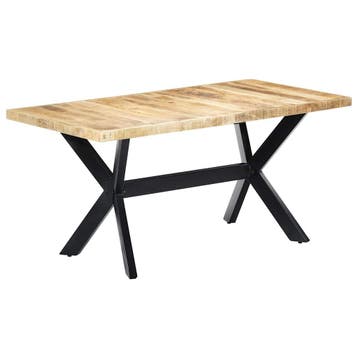 vidaXL Eettafel 160x80x75 cm massief ruw mangohout, Verzenden, Nieuw