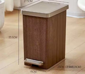 Prullenbak met Houtnerf – Dubbel Deksel en Modern Design, Verzenden, Nieuw