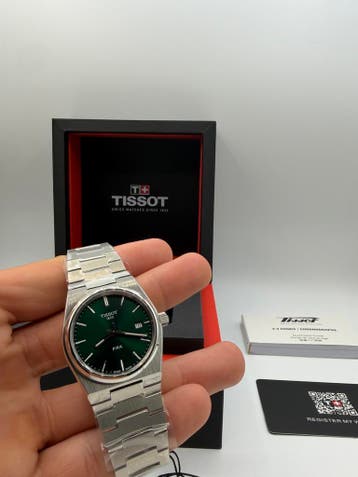 Tissot PRX 35MM Emerald, Sieraden, Tassen en Uiterlijk, Overige merken, Staal, Staal, Verzenden