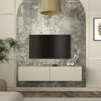 Tv-meubel Nolven zwevend 135x32x30 cm grijsbeige [en.casa], Verzenden, Nieuw