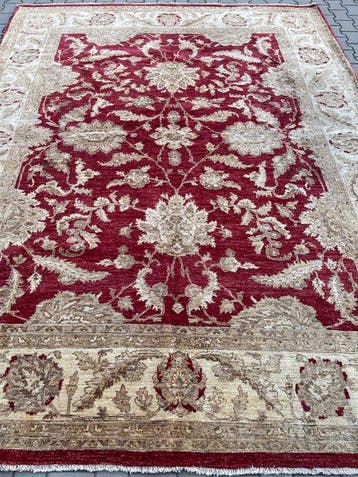 Vintage Afghaan Ziegler - GEREINIGD - handgeknoopt - wol -, Nieuw
