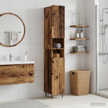 vidaXL Badkamerkast met Open Plank ZWOLLE Oud hout 30 x 31 x, Verzenden, Nieuw